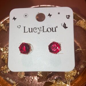 Lucy Lou Red Stud Earrings NWT